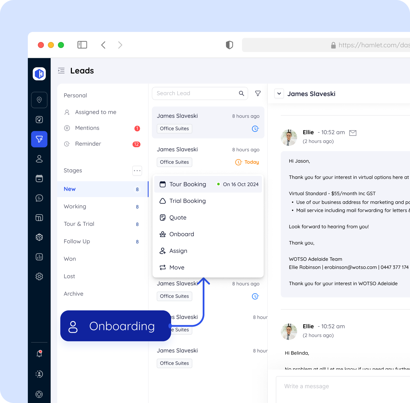 hamlet lead onboarding