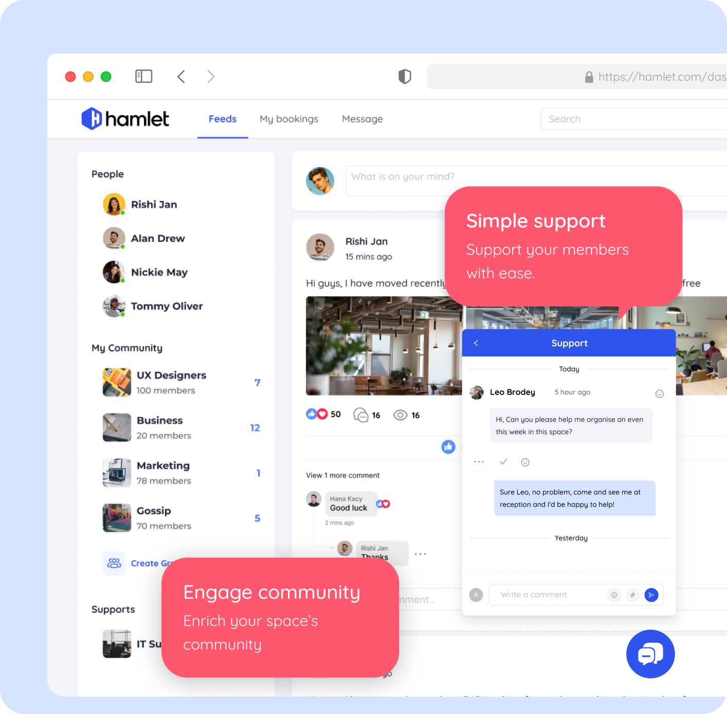hamlet member portal feature