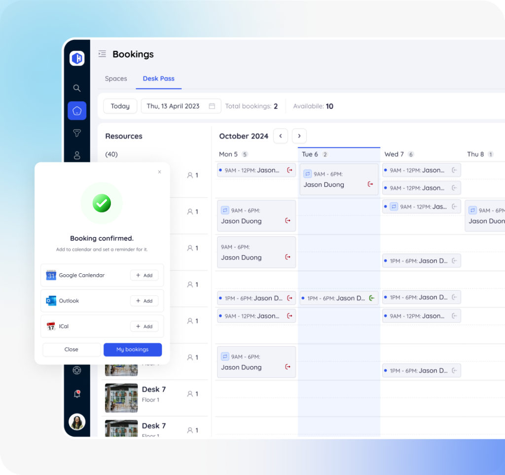 hamlet bookings page and notification