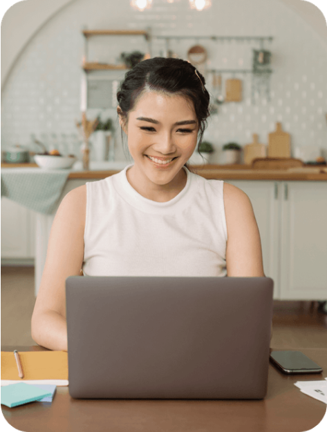 person looking at laptop